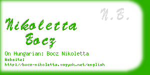 nikoletta bocz business card